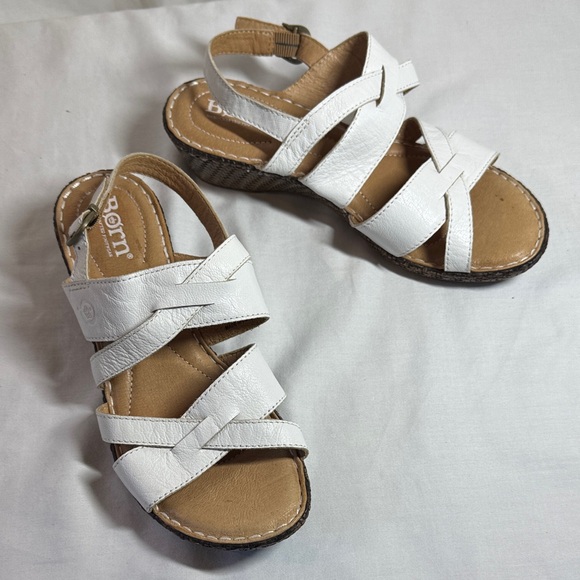 Born Shoes - Born White Strappy Sandals.